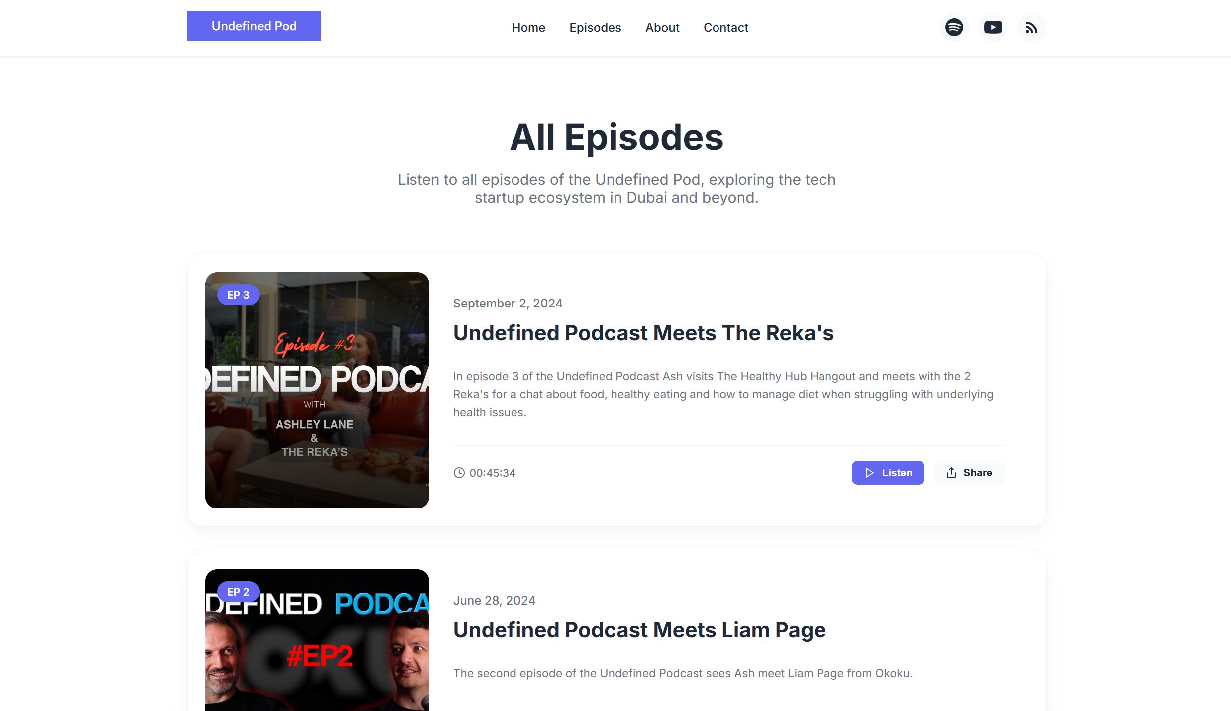 Undefined Podcast Website
