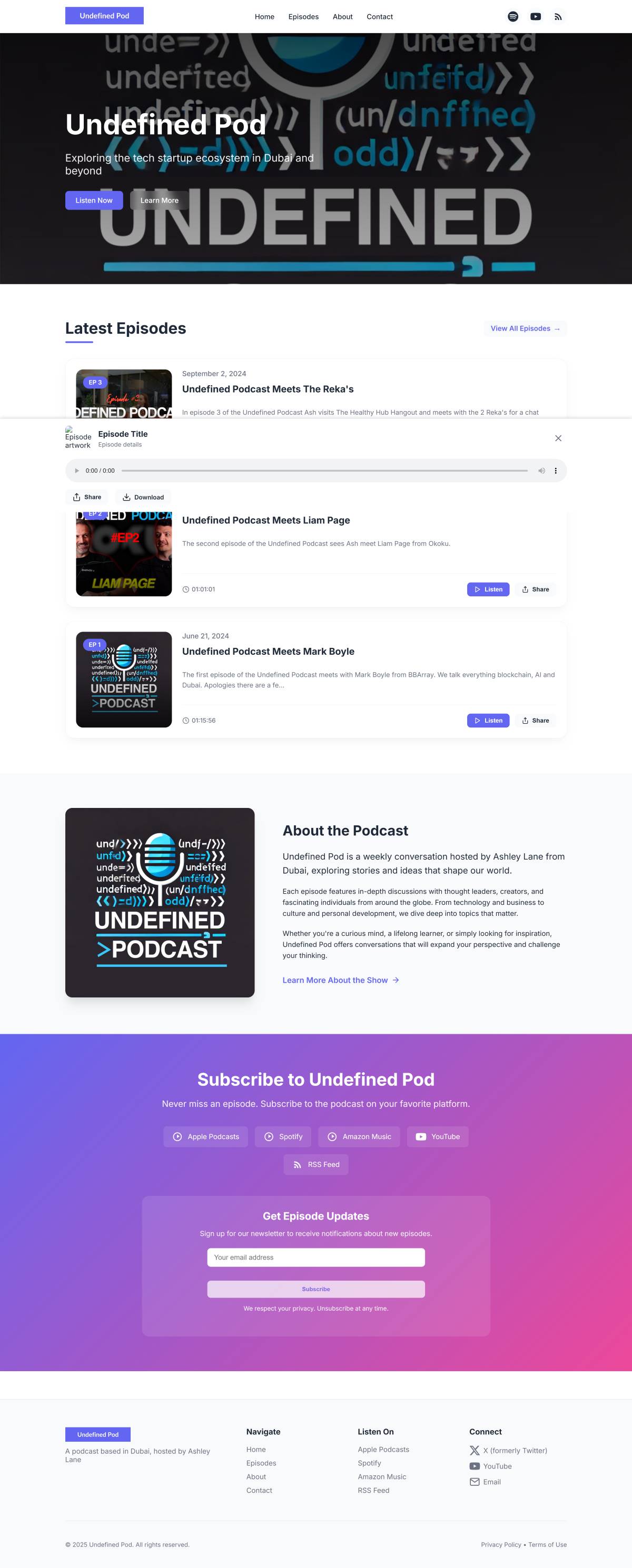 Undefined Podcast Website